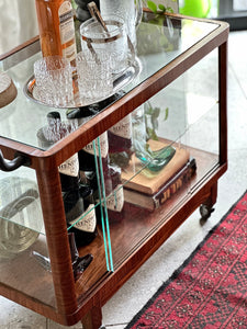 Original “Thonet” Drinks Cart with Glass Surround and Top