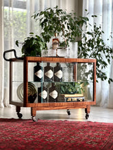 Load image into Gallery viewer, Original “Thonet” Drinks Cart with Glass Surround and Top
