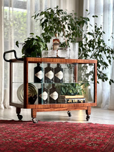 Original “Thonet” Drinks Cart with Glass Surround and Top