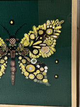 Load image into Gallery viewer, Vintage Butterfly Embroidery | Framed Textile Artwork
