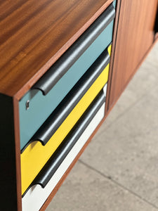 Mid-Century Modern Sideboard - Multi-coloured Drawers