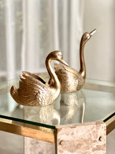 Load image into Gallery viewer, Pair of Brass Swan Planters | Trinket Dish | Bookend
