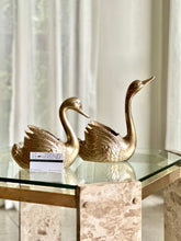 Load image into Gallery viewer, Pair of Brass Swan Planters | Trinket Dish | Bookend
