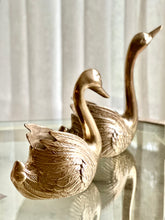 Load image into Gallery viewer, Pair of Brass Swan Planters | Trinket Dish | Bookend

