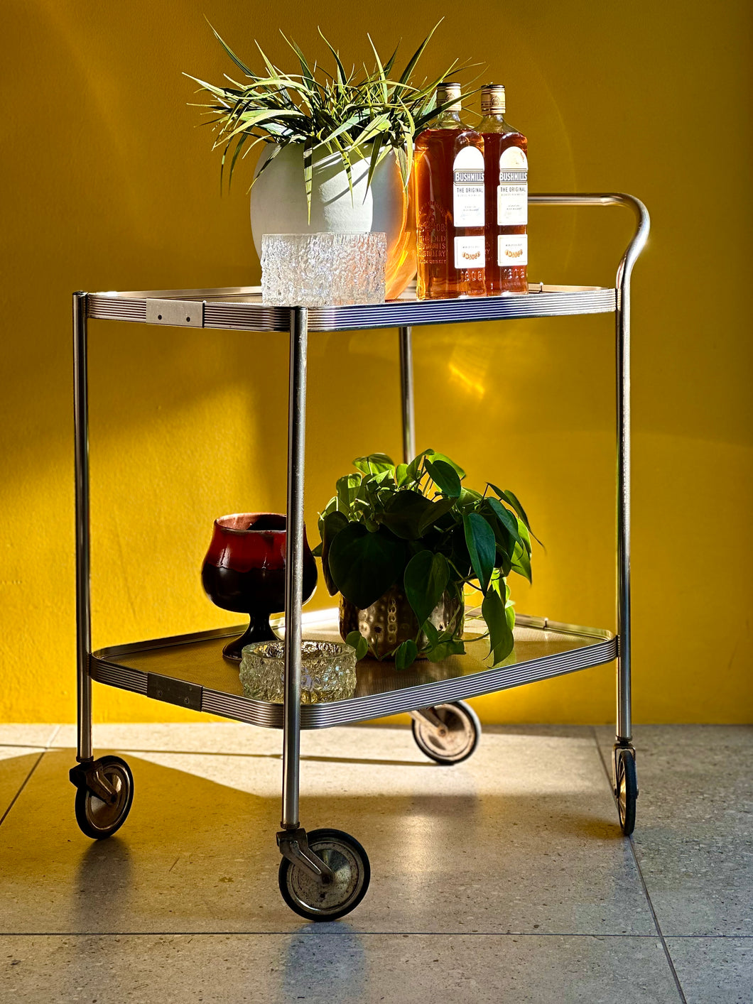 UK Made, Vintage Two-Tier Drinks Trolley