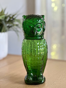 Green Glass Owl Decanter