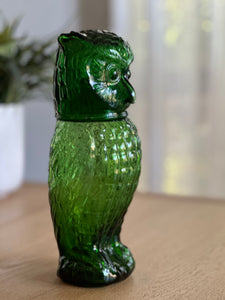 Green Glass Owl Decanter
