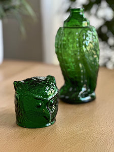Green Glass Owl Decanter