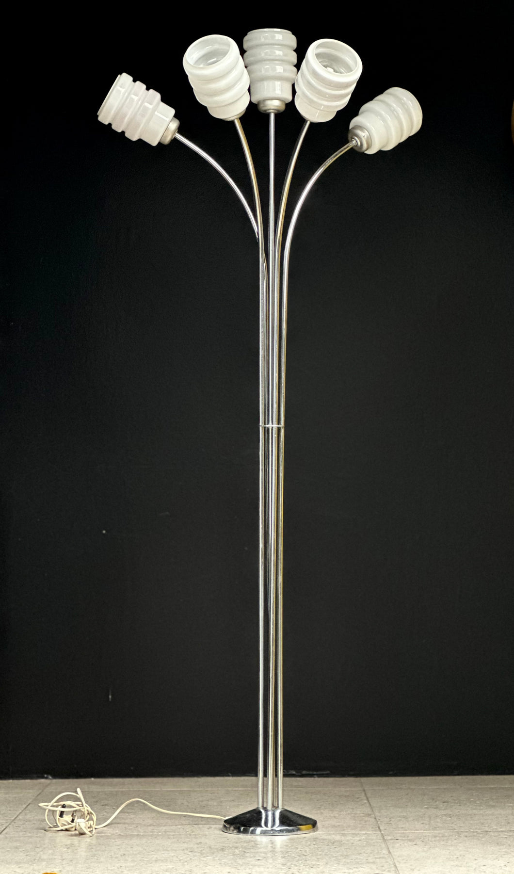 Elegant Mid-Century Chrome Floor Lamp