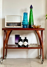 Load image into Gallery viewer, Vintage Two-Tier Drinks Trolley With Wishbone Legs
