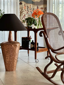 Eye-Catching Hammered Red Copper Occasional Lamp
