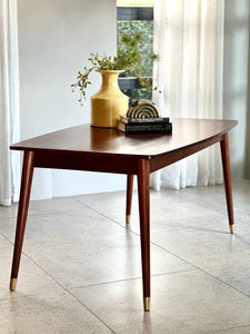 Mid-Century Dining Table with Capped Feet