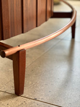 Load image into Gallery viewer, Mid-Century Curved Bar with Copper Footrest &amp; 3 Bar Chairs
