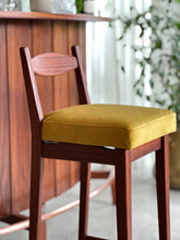 Load image into Gallery viewer, Mid-Century Curved Bar with Copper Footrest &amp; 3 Bar Chairs
