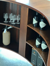 Load image into Gallery viewer, Mid-Century Curved Bar with Copper Footrest &amp; 3 Bar Chairs
