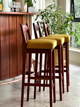 Load image into Gallery viewer, Mid-Century Curved Bar with Copper Footrest &amp; 3 Bar Chairs

