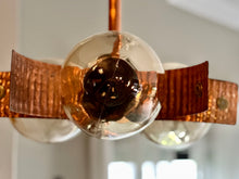 Load image into Gallery viewer, Vintage Amber &amp; Copper Ceiling Pendant

