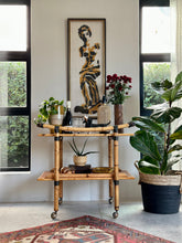 Load image into Gallery viewer, Vintage Bamboo Drinks Trolley
