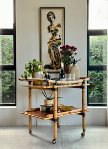 Vintage Bamboo Drinks Trolley