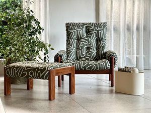 Mid-Century Artecasa Armchair & Footstool