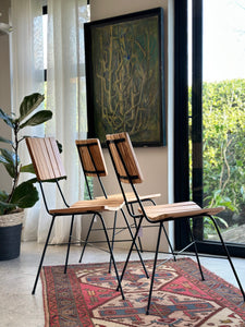 Side Chair in Steel & Pine