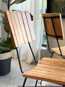 Side Chair in Steel & Pine