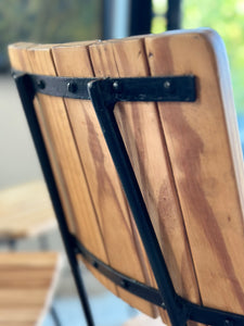 Side Chair in Steel & Pine