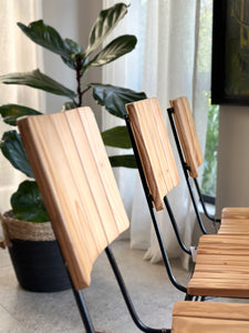 Side Chair in Steel & Pine