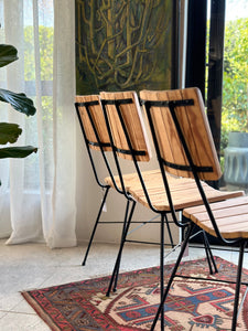 Side Chair in Steel & Pine