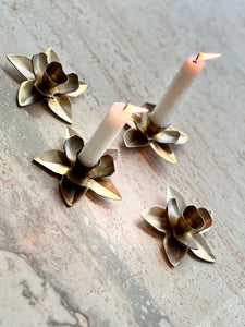 Set of 4 Brass Candle Holders