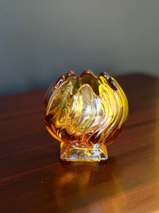 Vintage Amber Round Vase