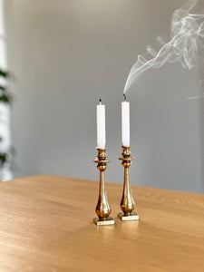 Pair of Miniature Brass Candle Holders