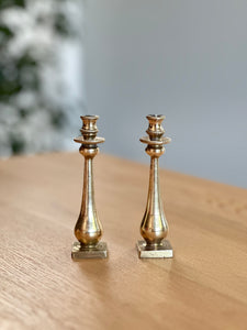 Pair of Miniature Brass Candle Holders