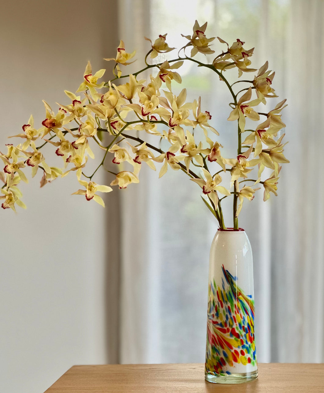 Tall Italian Confetti Art Glass Vase