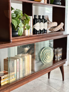 Slimline Bookcase / Room Divider in Solid Imbuia
