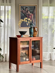 Teak Two-Door Display Cabinet