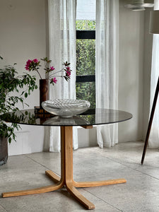 Mid-Century Glass Top Dining Table