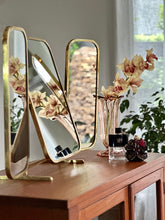 Load image into Gallery viewer, Brass Freestanding Dresser Mirror
