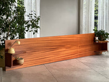 Load image into Gallery viewer, King Size Sapele Headboard - Attached Pedestal Shelves
