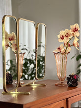 Load image into Gallery viewer, Brass Freestanding Dresser Mirror
