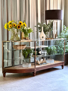 Vintage Haberdashery/Shop Counter - Brass Framed & Glass