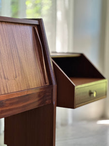 King-Size Headboard with Attached Pedestals