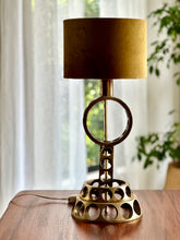 Load image into Gallery viewer, Brass Lamp With new Chartreuse Shade
