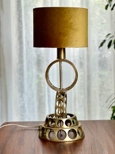 Brass Lamp With new Chartreuse Shade