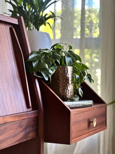 King-Size Headboard with Attached Pedestals