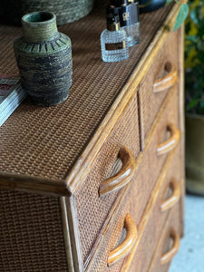 Vintage Cane Chest of Drawers