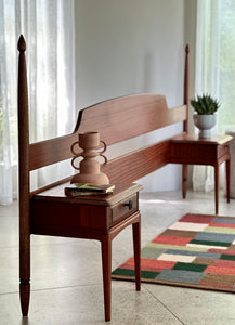 Queen Headboard with Attached Pedestals