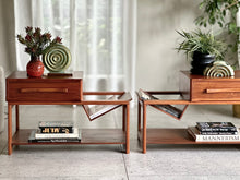 Load image into Gallery viewer, Pair of Pedestals with a Integrated Magazine Holder | By Torrente Furniture
