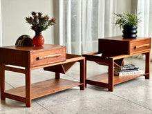 Load image into Gallery viewer, Pair of Pedestals with a Integrated Magazine Holder | By Torrente Furniture
