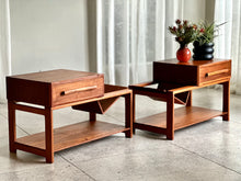 Load image into Gallery viewer, Pair of Pedestals with a Integrated Magazine Holder | By Torrente Furniture
